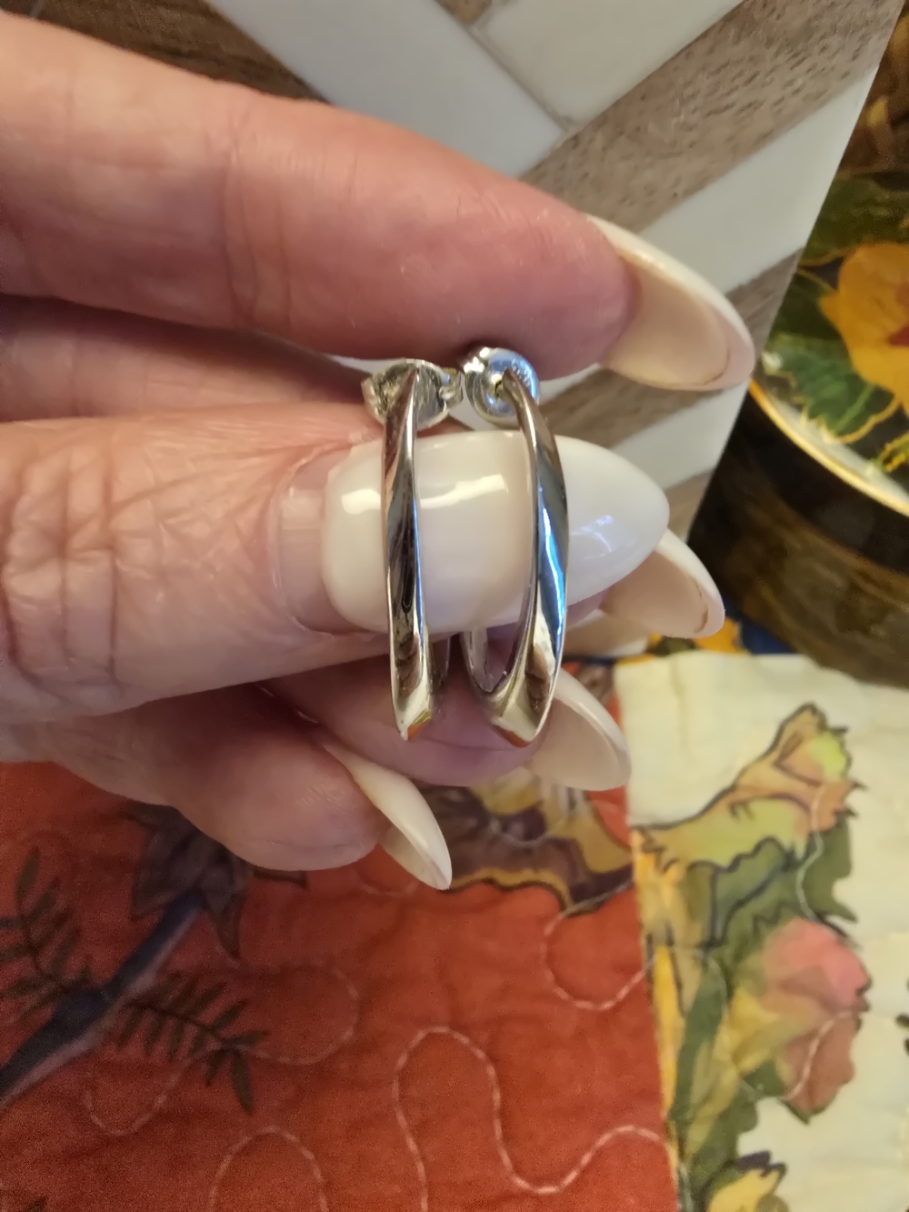 Vintage Y2K  925 Sterling Silver Hoop Earrings